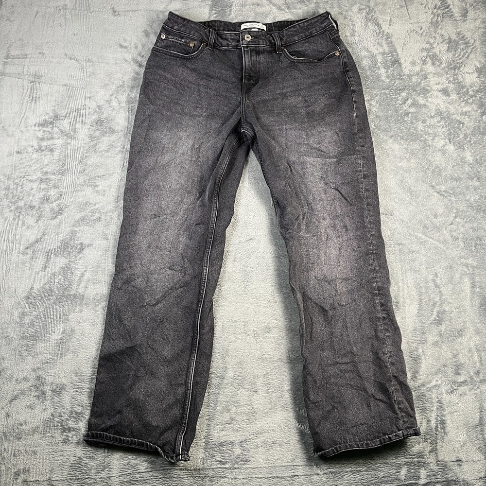 Abercrombie & Fitch Curve Love Jeans Womens 30 Black Low Rise 90's Relaxed Fit
